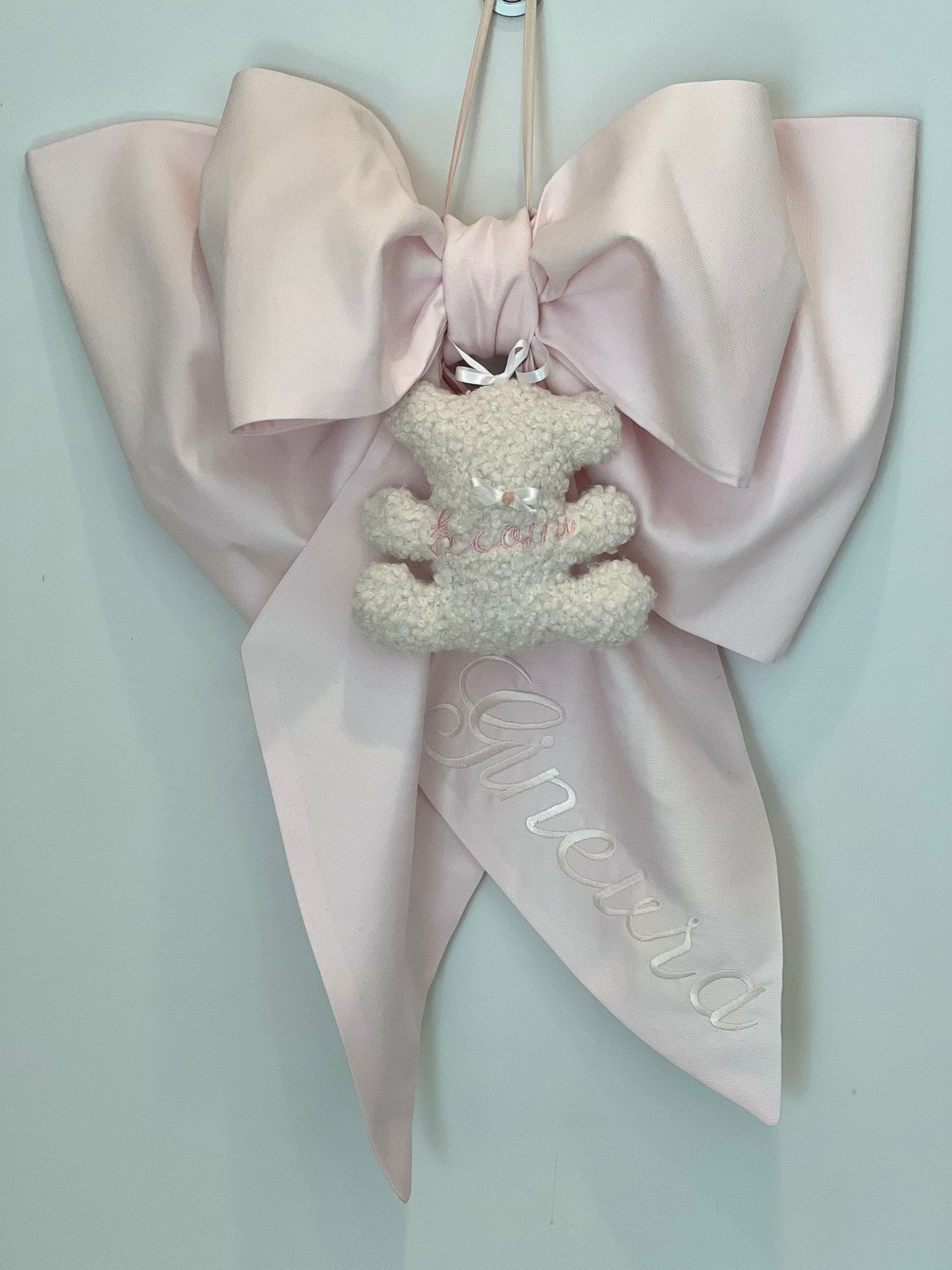 Le dolcezze del cuore - Fiocco Nascita Baby Bear ROSA personalizzato