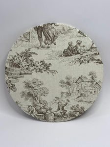 Sottopiatto tessuto Toile de Jouy - Marrone