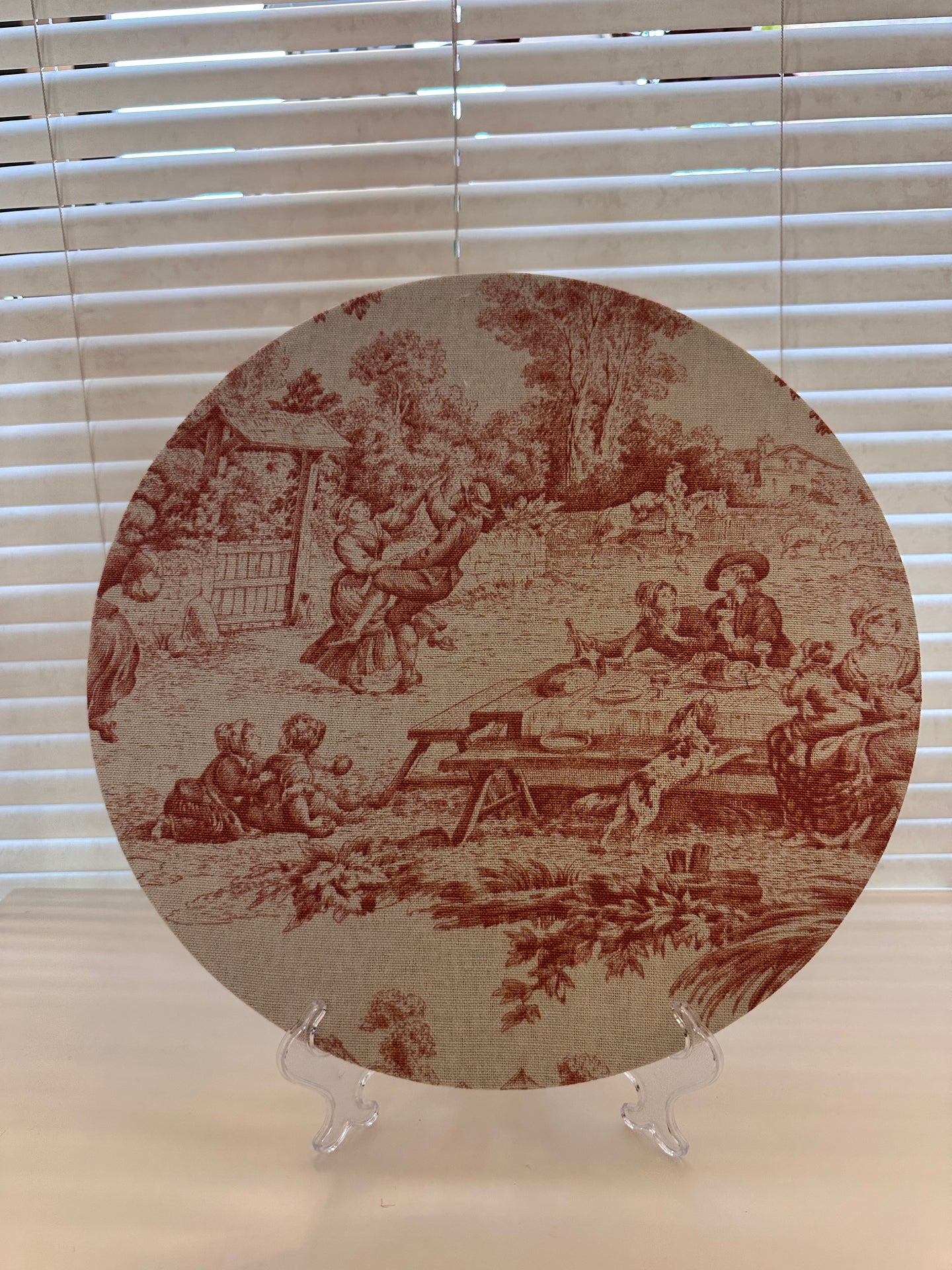 Sottopiatto tessuto Toilette de Jouy - Rosa Antico (no anti macchia)