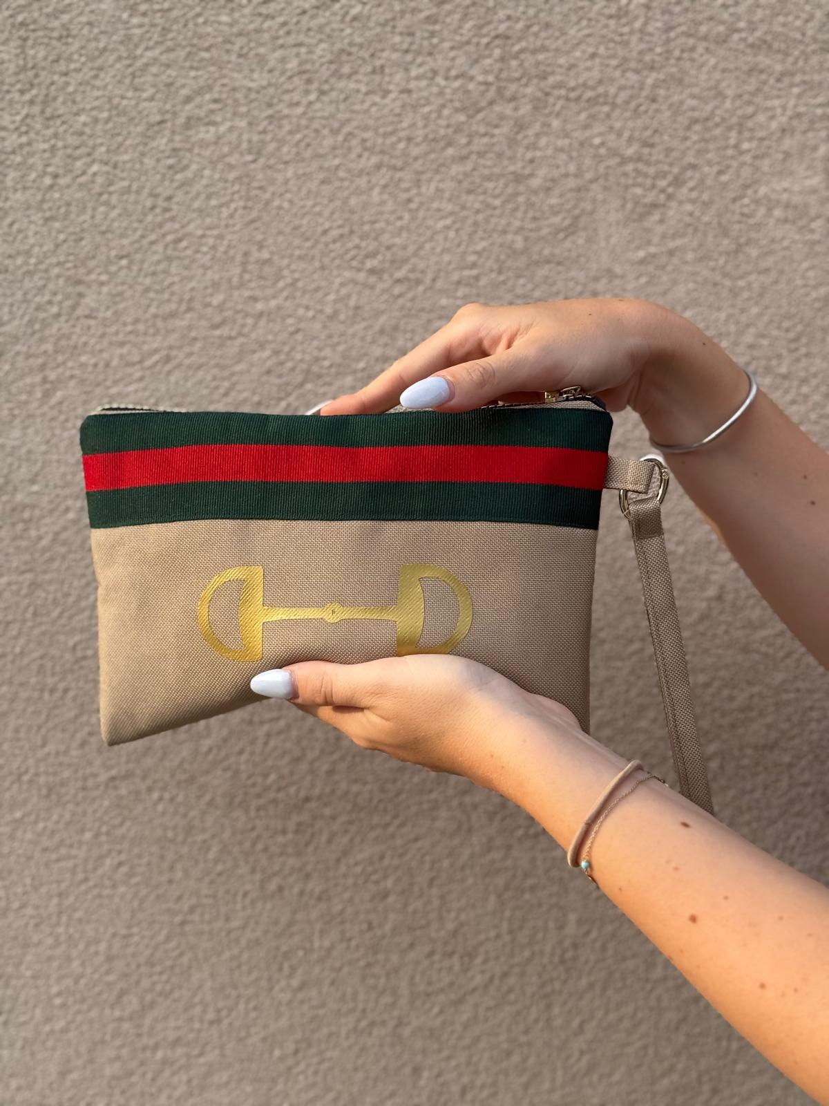 Pochette morsetto Beiges