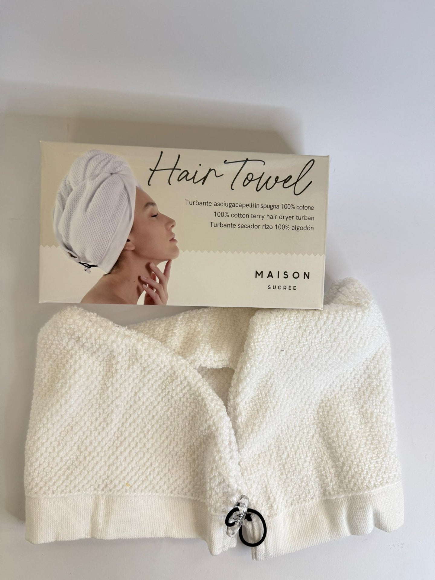 Maison Sucree - Turbante in spugna Bianco